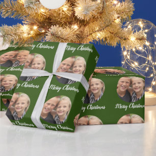 Kundenspezifisches Foto Frohe Weihnachten Geschenkpapier