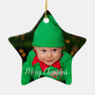 Kundenspezifisches Foto Frohe Weihnachten Keramik Ornament