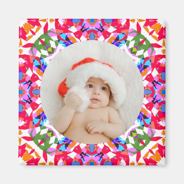 Kundenspezifisches Foto Frohe Weihnachten Moderne  Magnet (Vorne)