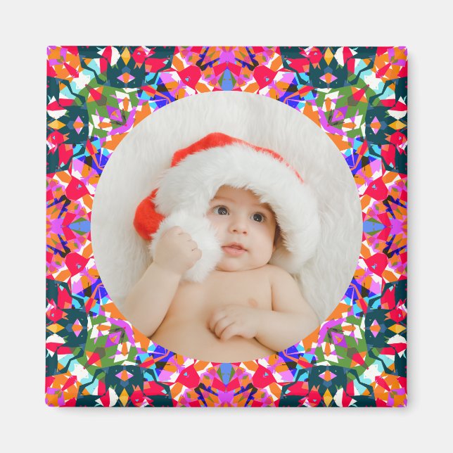 Kundenspezifisches Foto Frohe Weihnachten Moderne  Magnet (Vorne)