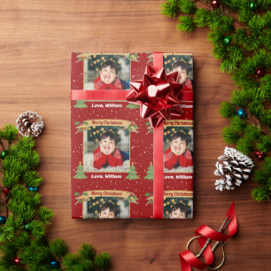 Kundenspezifisches Foto Frohe Weihnachtsfeiertage Geschenkpapier