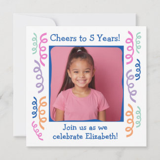Kundenspezifisches Foto für 5 Jahre Geburtstagsstr Einladung