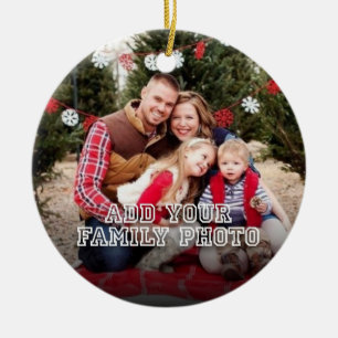 Kundenspezifisches Foto für die Familie Keramik Ornament