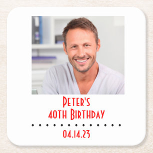 Kundenspezifisches Foto-Geburtstags-Party Rechteckiger Pappuntersetzer