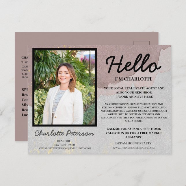 Kundenspezifisches Foto Ihre Nachbarschaft Moderne Postkarte (Vorne/Hinten)