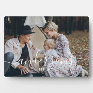 Kundenspezifisches Foto mit Familienname und fests Fotoplatte
