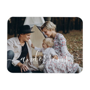 Kundenspezifisches Foto mit Familienname und fests Magnet