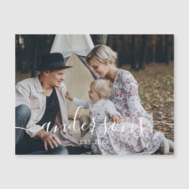 Kundenspezifisches Foto mit Familienname und fests Magnetkarte (Vorderseite)
