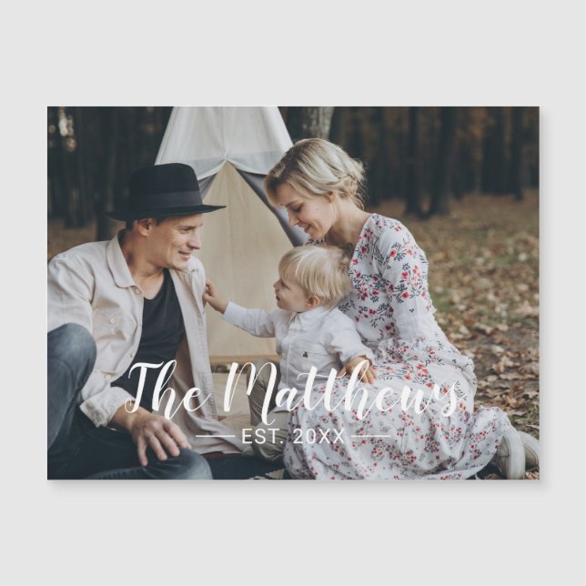 Kundenspezifisches Foto mit Familienname und fests Magnetkarte (Vorderseite)