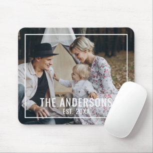 Kundenspezifisches Foto mit Familienname und fests Mousepad