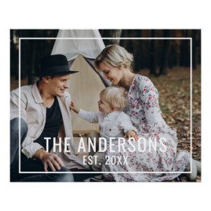 Kundenspezifisches Foto mit Familienname und fests Poster