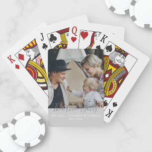 Kundenspezifisches Foto mit Familienname und fests Spielkarten