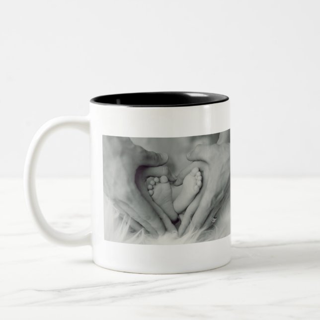 Kundenspezifisches Foto-personalisierte Baby-Tasse Zweifarbige Tasse (Links)