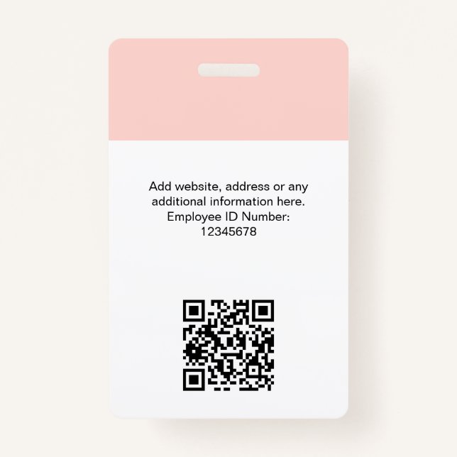 Kundenspezifisches Foto, Qr-Code, Logo, Name Ausweis (Rückseite)