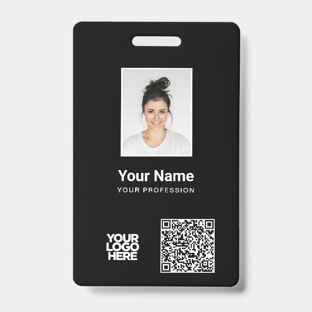 Kundenspezifisches Foto, Qr und Bar, Logo, Name Ausweis (Vorderseite)