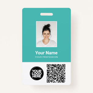 Kundenspezifisches Foto, Qr und Bar, Logo, Name Ausweis