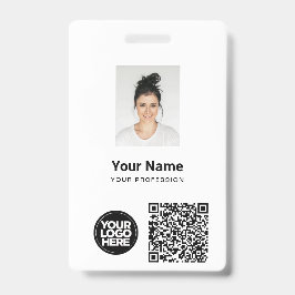 Kundenspezifisches Foto, Qr und Bar, Logo, Name Ausweis