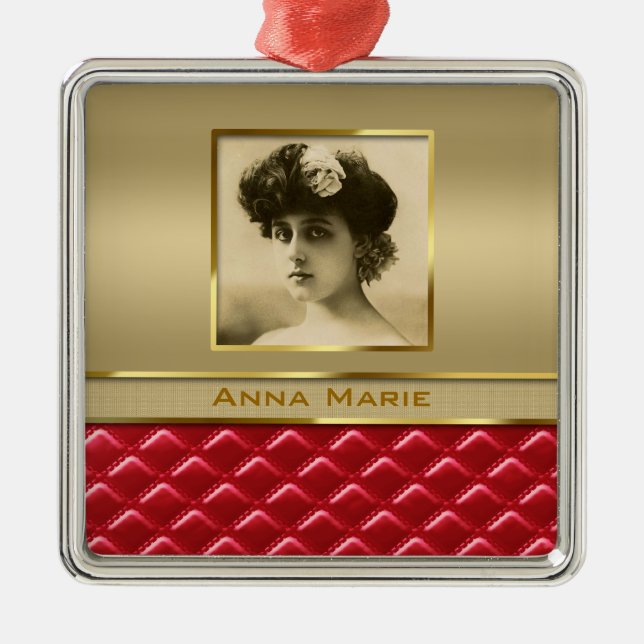 Kundenspezifisches Foto-Rahmen-Imitat-Gold Silbernes Ornament (Vorne)