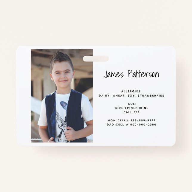 Kundenspezifisches Foto scherzt wachsames ICOE Ausweis (Vorderseite)