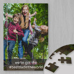 Kundenspezifisches Foto und Hashtag - Der beste Va Puzzle<br><div class="desc">Custom Foto Puzzle mit bearbeitbarem Hashtag für den besten Papa der Welt. Die Fotovorlage ist für Sie Set, um Ihr eigenes Foto hinzuzufügen und Sie können auch das Texteüberlagern bearbeiten. Die Beispielformulierung lautet "Wir haben den # besten Papa der Welt got", den Sie nach Belieben behalten oder bearbeiten können. Der...</div>