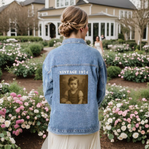 Kundenspezifisches Foto und Jahr Vintag Personalis Jeansjacke