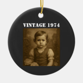 Kundenspezifisches Foto und Jahr Vintag Personalis Keramik Ornament