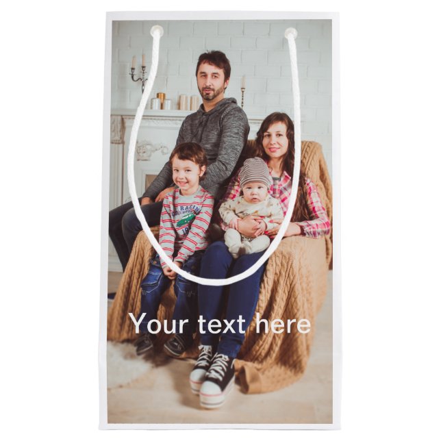 Kundenspezifisches Foto und/oder Text Kleine Geschenktüte (Vorderseite)