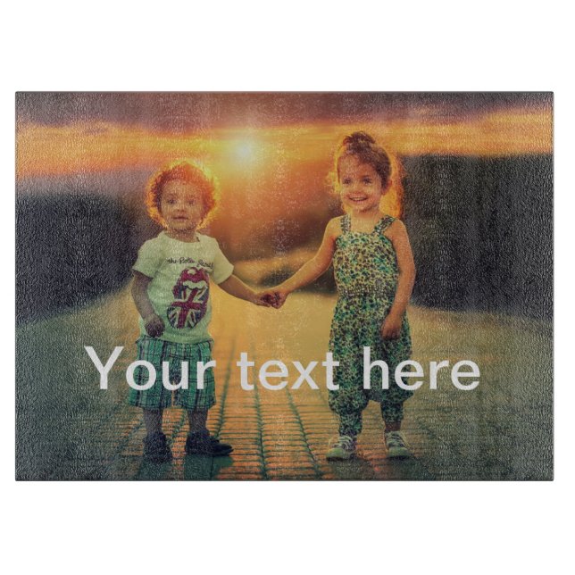 Kundenspezifisches Foto und Text Schneidebrett (Vorderseite)