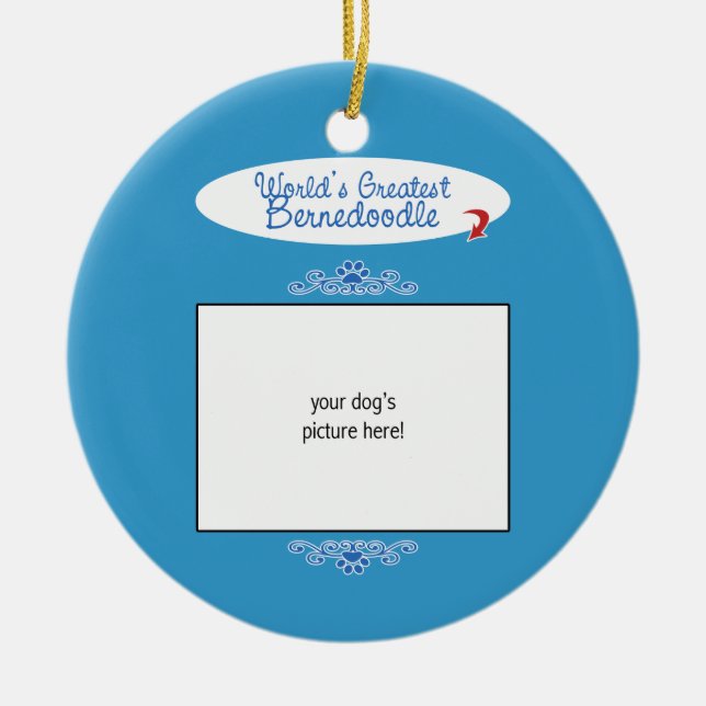 Kundenspezifisches Foto! Weltbestes Bernedoodle Keramikornament (Vorne)