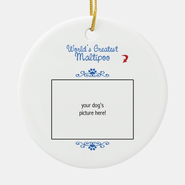 Kundenspezifisches Foto! Weltbestes Maltipoo Keramik Ornament (Vorne)
