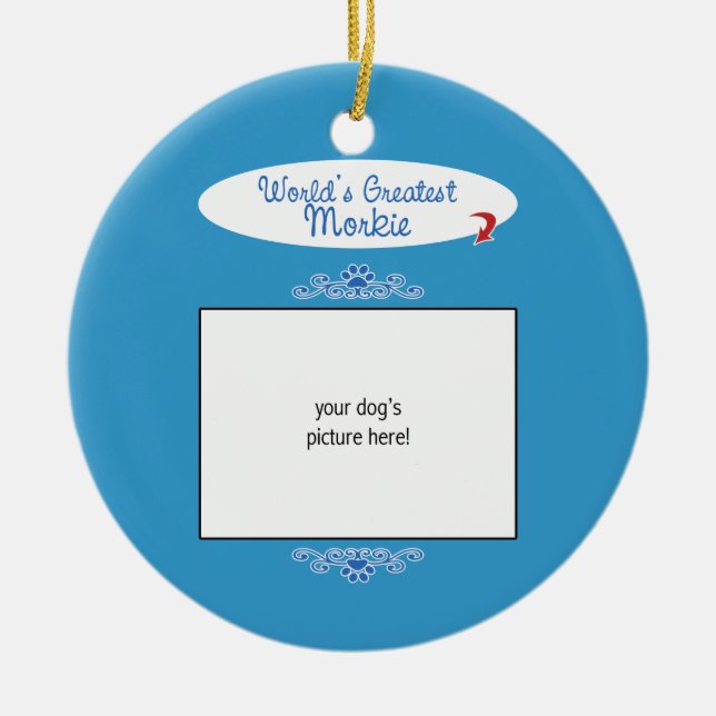 Kundenspezifisches Foto! Weltbestes Morkie Keramik Ornament (Vorne)