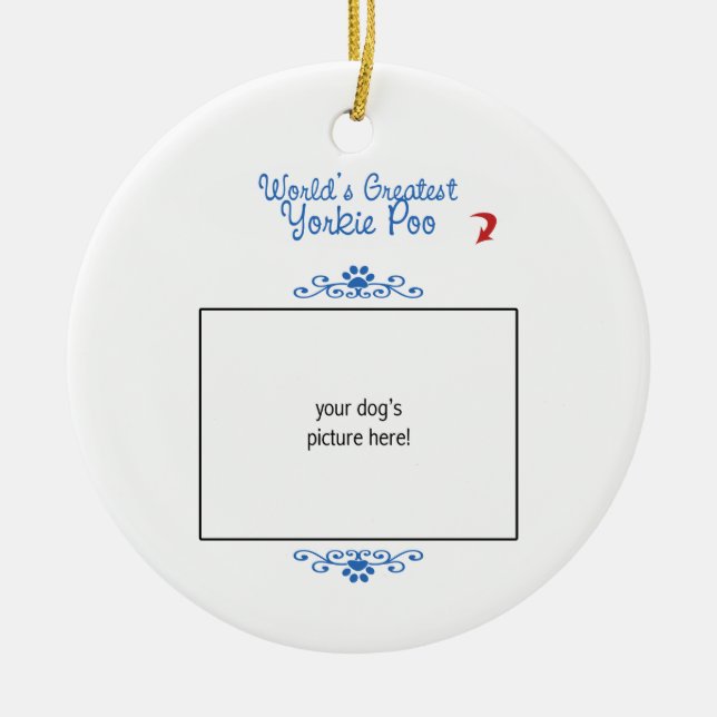 Kundenspezifisches Foto! Weltbestes Yorkie Poo Keramikornament (Vorne)