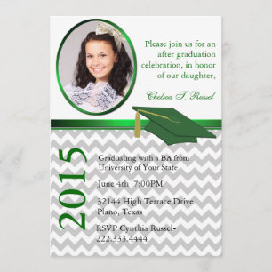 Kundenspezifisches Foto-Zickzack grünes Einladung