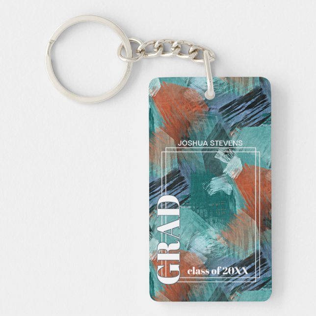 Kundenspezifisches Foto zum Abstrakten Kunstmuster Schlüsselanhänger (Vorderseite)