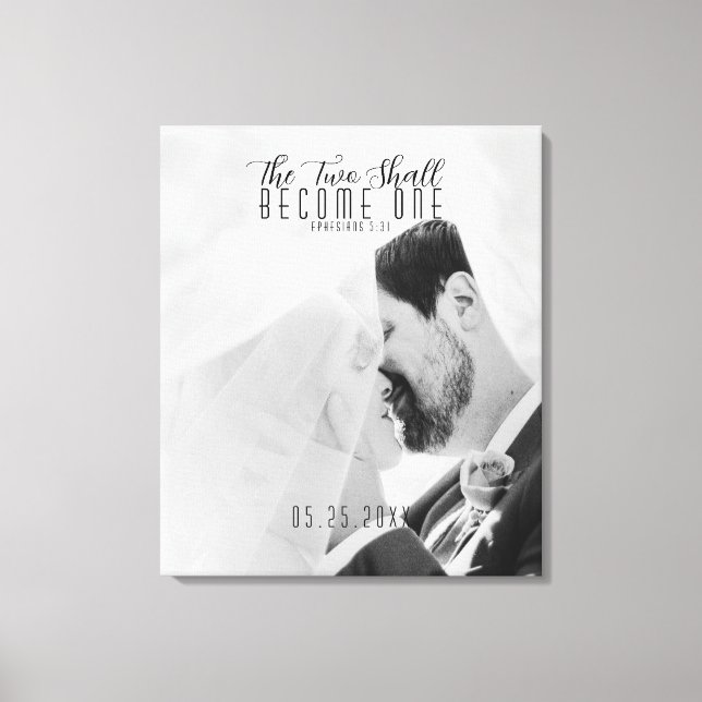 Kundenspezifisches Foto Zwei wird eine Hochzeit Leinwanddruck (Vorderseite)