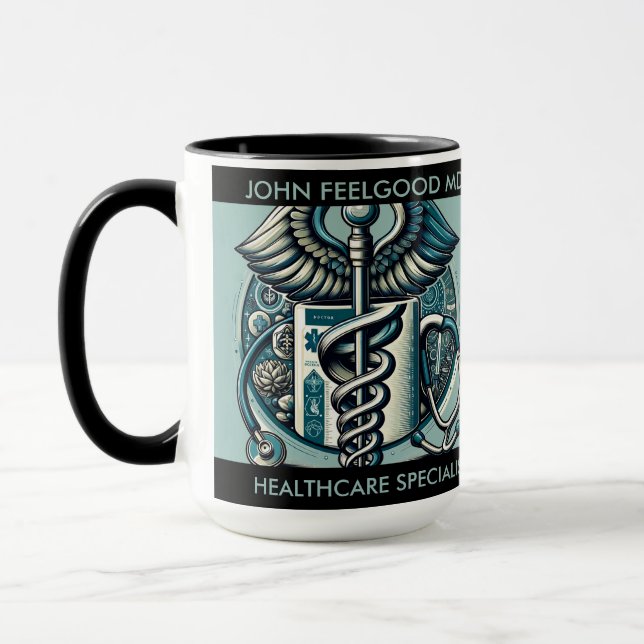 Kundenspezifisches Geschenk für Ärzte Tasse (Links)