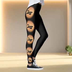 Kundenspezifisches Gold & Black Business Logo Stil Leggings