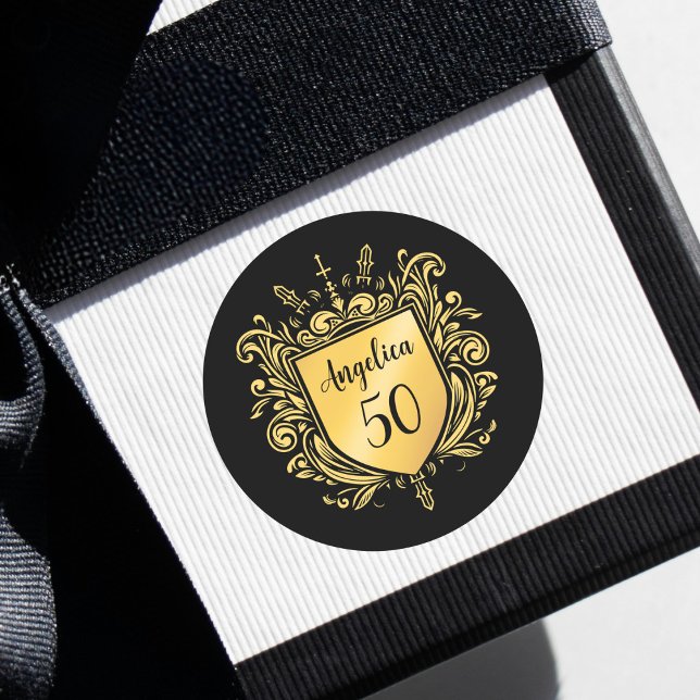 Kundenspezifisches Gold-Emblem Runder Aufkleber (Von Creator hochgeladen)