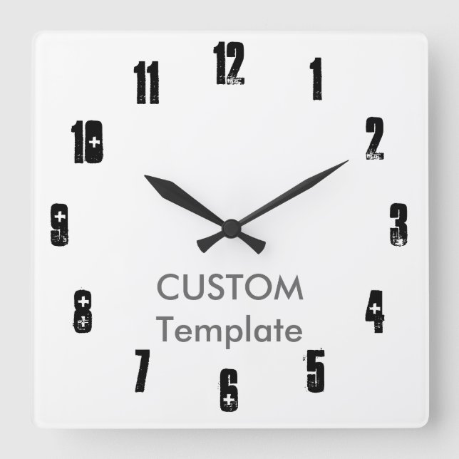 Kundenspezifisches großes 10,75" quadratischer quadratische wanduhr (Vorderseite)
