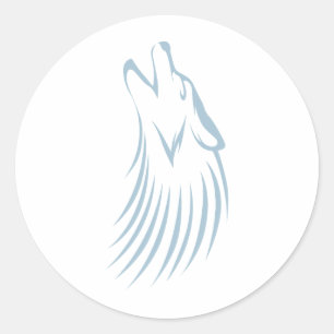 Kundenspezifisches Heulenkojote-Logo Runder Aufkleber