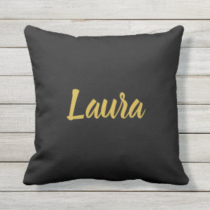 Kundenspezifisches Imitat-Goldskript auf Schwarzem Kissen