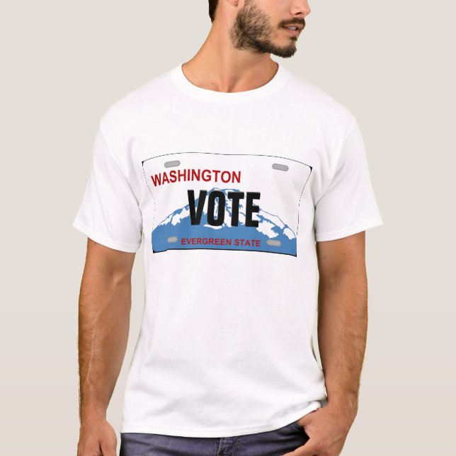 Kundenspezifisches Kfz-Kennzeichen Washingtons T-Shirt (Vorderseite)
