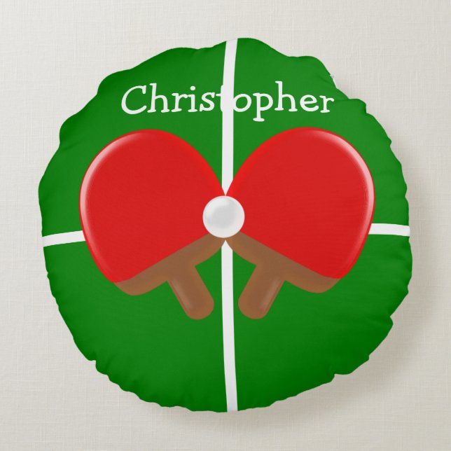 Kundenspezifisches Klingeln Pong Rundes Kissen (Rückseite)