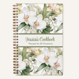 Kundenspezifisches Kochbuch Weißer Orchideen Rezep Notizbuch