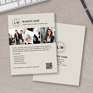Kundenspezifisches Logo Foto QR Beruflich Business Flyer