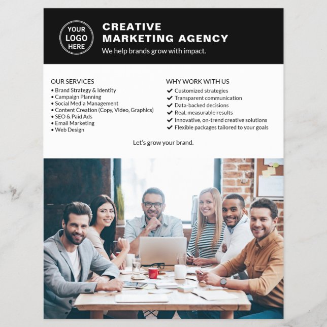 Kundenspezifisches Logo Foto QR Marketing Business Flyer (Vorne)