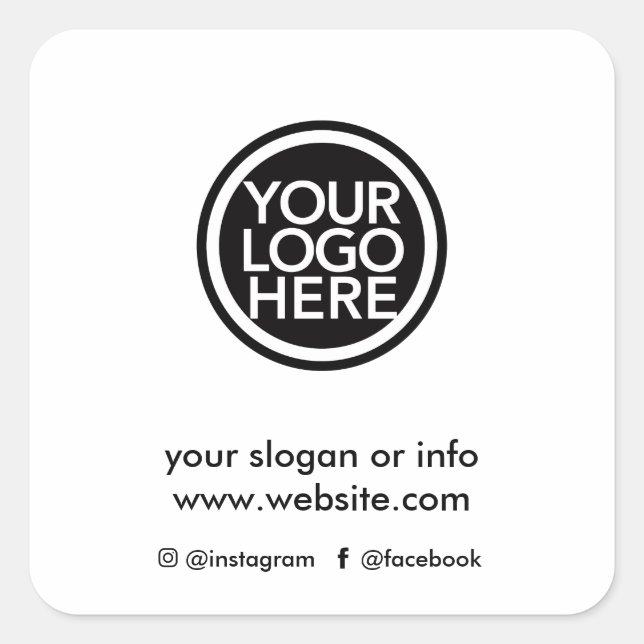 Kundenspezifisches Logo für Werbeaktionen Quadratischer Aufkleber (Vorderseite)
