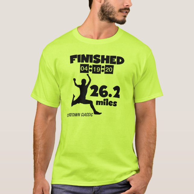 Kundenspezifisches Marathon 26,2 Meilen-Endzeit-T T-Shirt (Vorderseite)