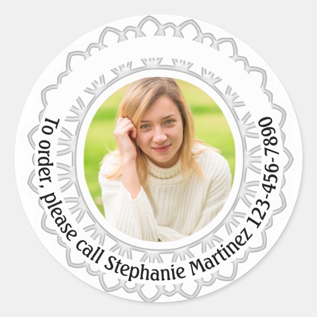 Kundenspezifisches Marketing für Foto-Werbung Runder Aufkleber (Vorderseite)