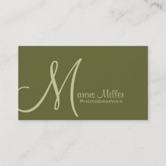 Kundenspezifisches Monogramm-Armee-Grün Visitenkarte